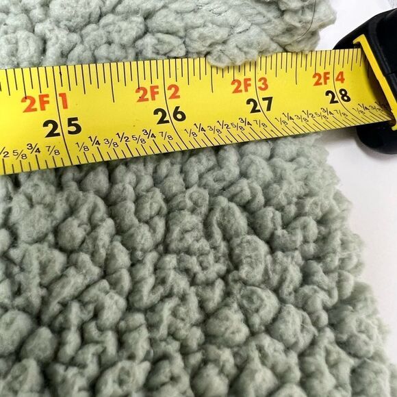 New Look Green Sherpa Jacket Sage 2 Front Pockets Buttoned Long Sleeve Size 1X - Picture 7 of 10